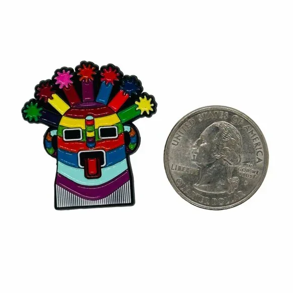 🤩Enamel Pin Mask Exotic Aya Incas Ecuador Inti Raymi Multicolor Diablo Huma New - Picture 5 of 7